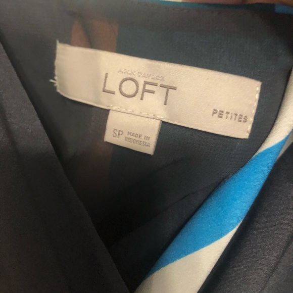 Loft Striped Skyline Wrap Dress Belted Waist SZ SP - Picture 6 of 10